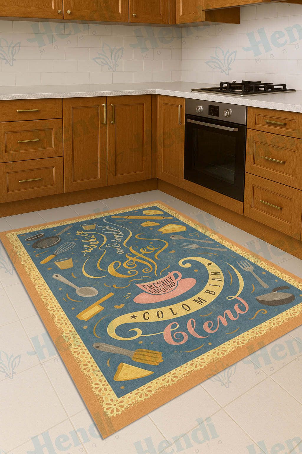 Sugar - Non-Slip Kitchen Printed Rug