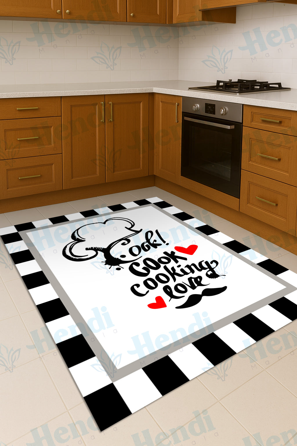 Bina - Non-Slip Kitchen Printed Rug