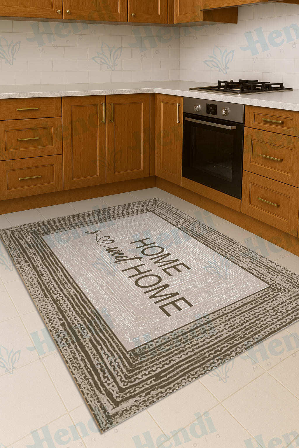 Lwan - Non-Slip Kitchen Printed Rug