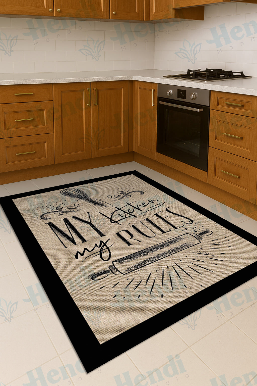 Ayona - Non-Slip Kitchen Printed Rug