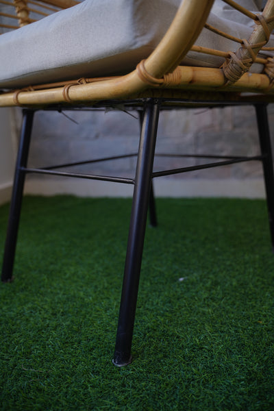 Handmade Natural Bamboo Armchair with Cushions – Indoor & Outdoor Rattan Chair