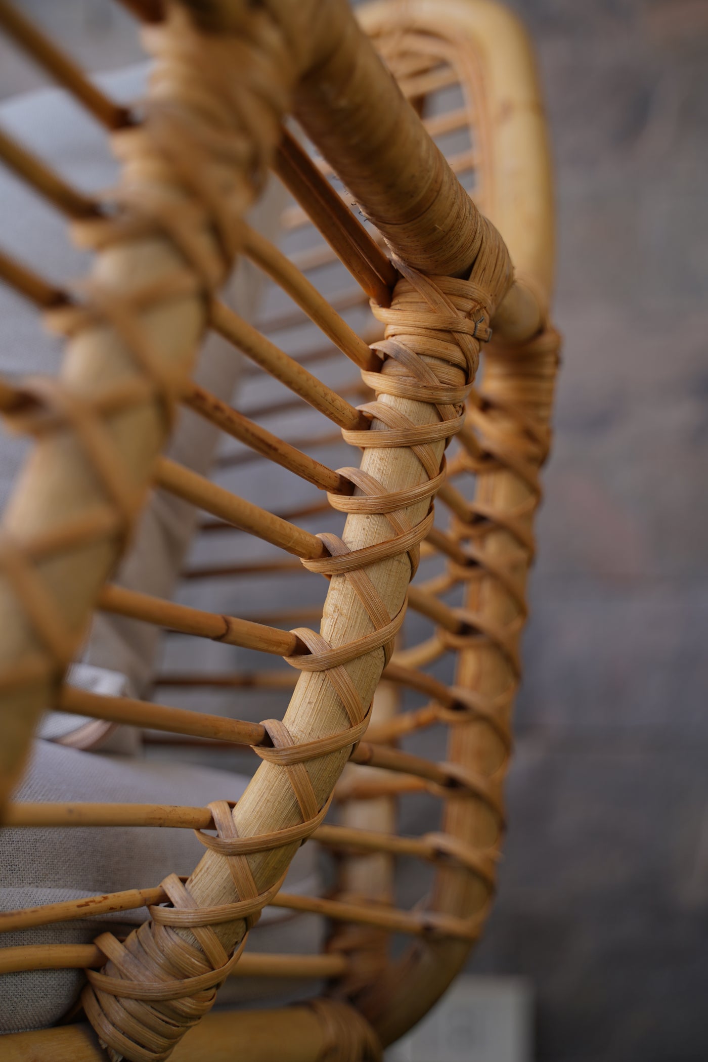 Handmade Natural Bamboo Armchair with Cushions – Indoor & Outdoor Rattan Chair