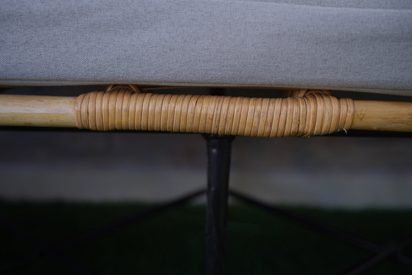 Boho Bamboo Two-Seater Sofa – Handmade Rattan Bench for Balcony or Living Room