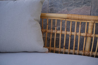 Boho Bamboo Two-Seater Sofa – Handmade Rattan Bench for Balcony or Living Room