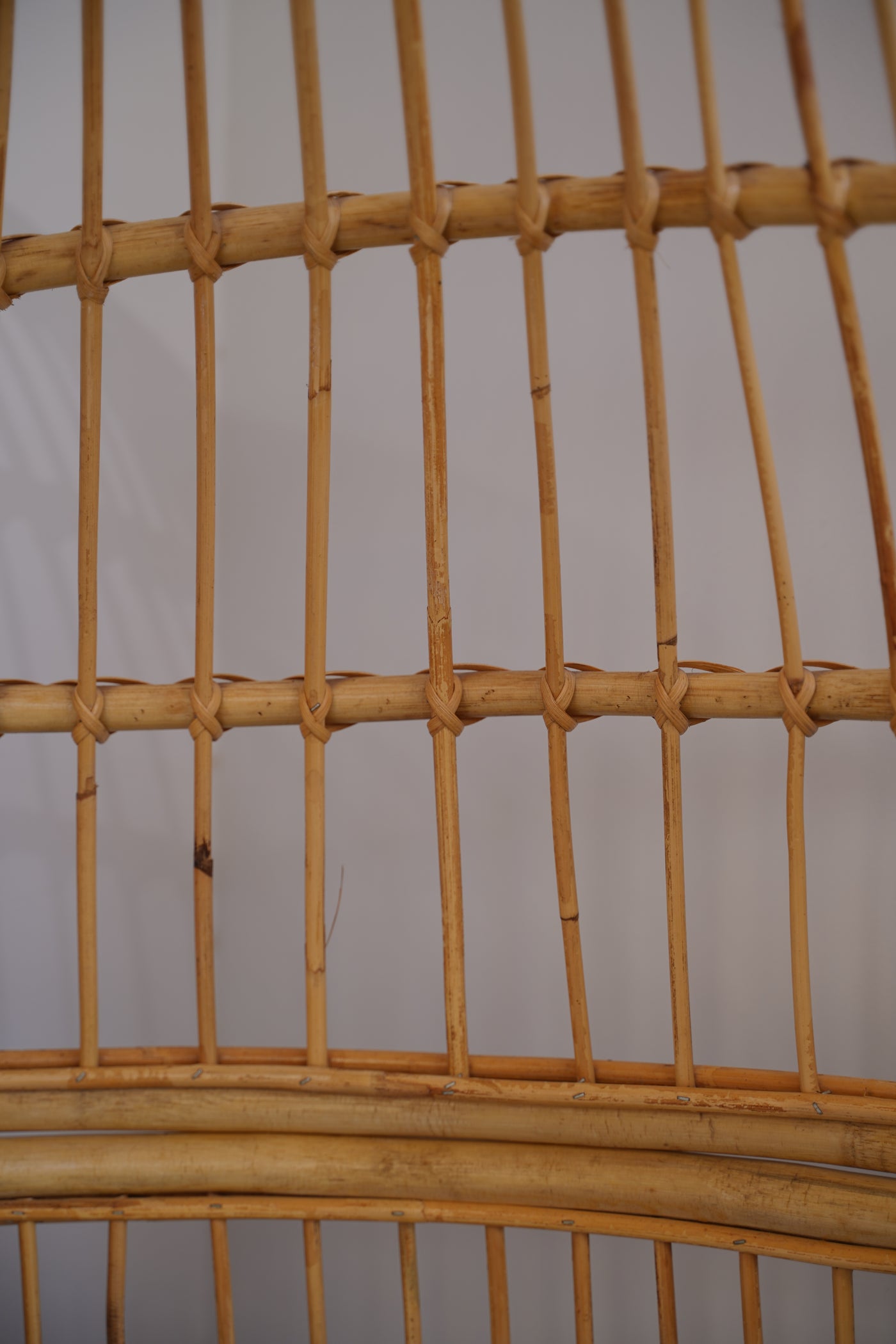 Boho Bamboo Cocoon Chair – Handmade Rattan Egg Seat for Balcony or Living Room