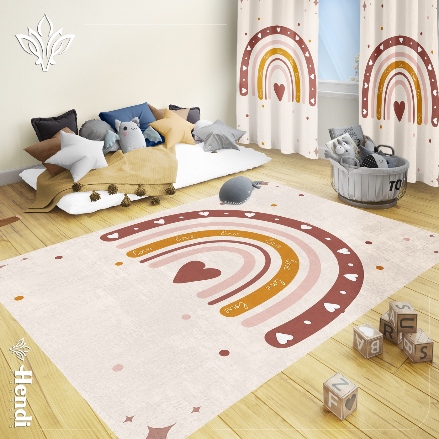 Heart Rug Kids Heart - Kids Room Printed Rug – HENDI