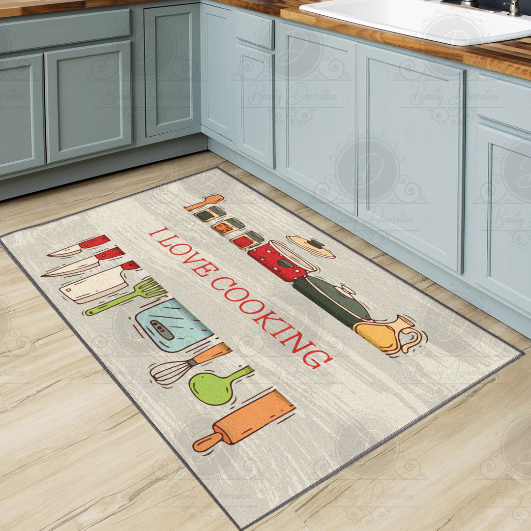 Tomato - Non-Slip Kitchen Printed Rug