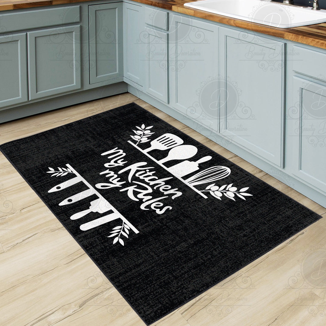 Wintra - Non-Slip Kitchen Printed Rug