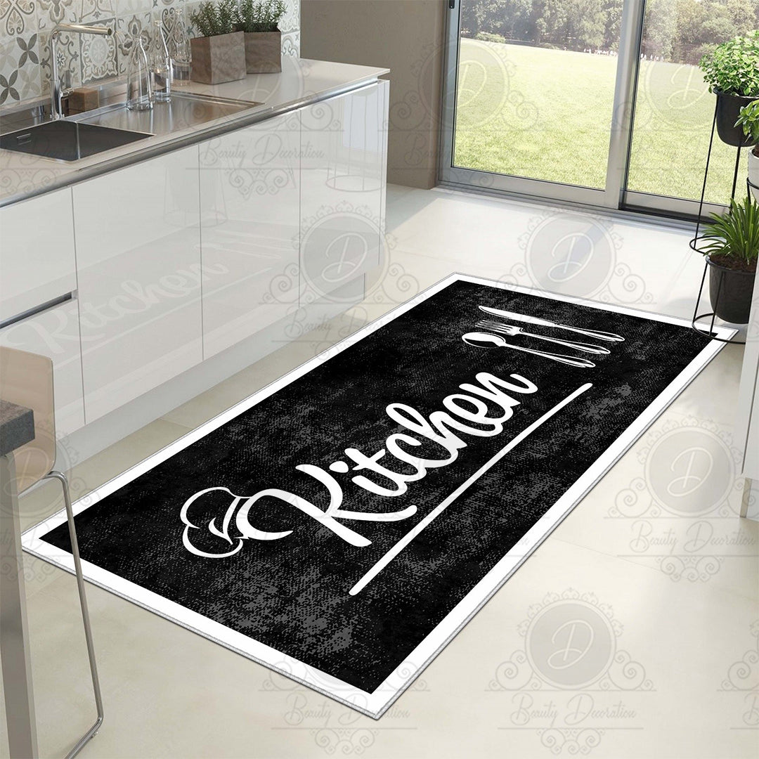Bero- Non-Slip Kitchen Printed Rug