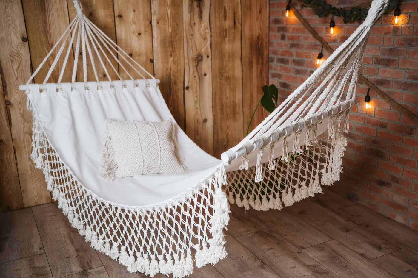 🌿Swag Macrame Hanging Hammock Chair – Boho Indoor & Outdoor Swing