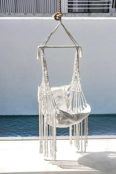 🌿Corny Macrame Hanging Hammock Chair – Boho Indoor & Outdoor Swing