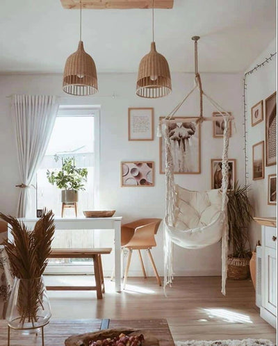 🌿Corny Macrame Hanging Hammock Chair – Boho Indoor & Outdoor Swing