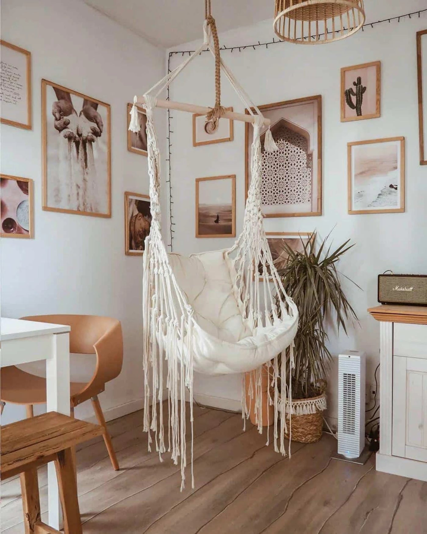 🌿Corny Macrame Hanging Hammock Chair – Boho Indoor & Outdoor Swing