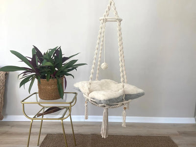 🐾 MeshMesh Macrame Pet Hammock – Cozy Boho Bed for Cats & Small Dogs