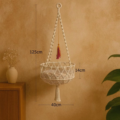 🐾 Zoba Macrame Pet Hammock – Cozy Boho Bed for Cats & Small Dogs