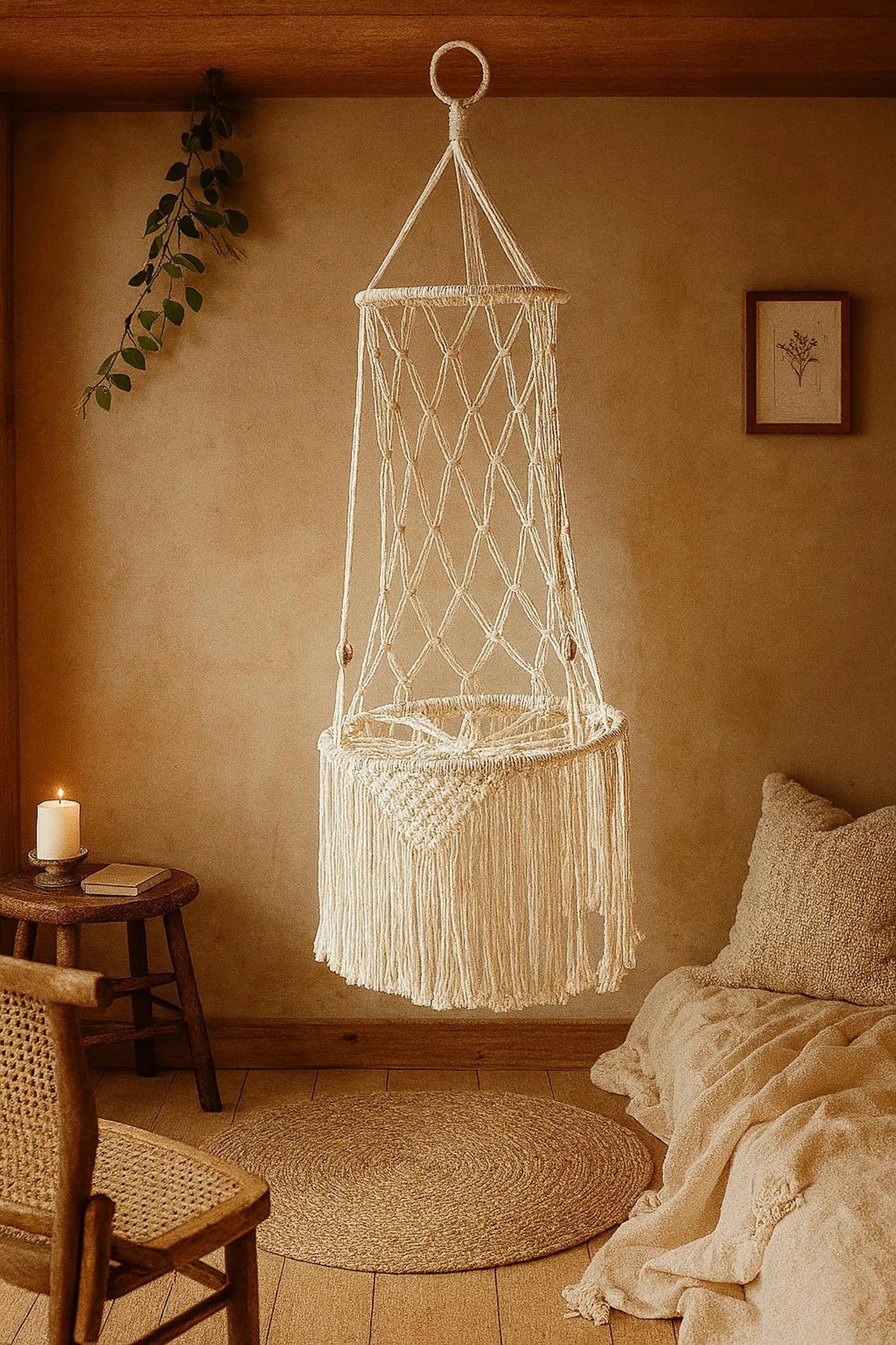 🐾 Yota Macrame Pet Hammock – Cozy Boho Bed for Cats & Small Dogs