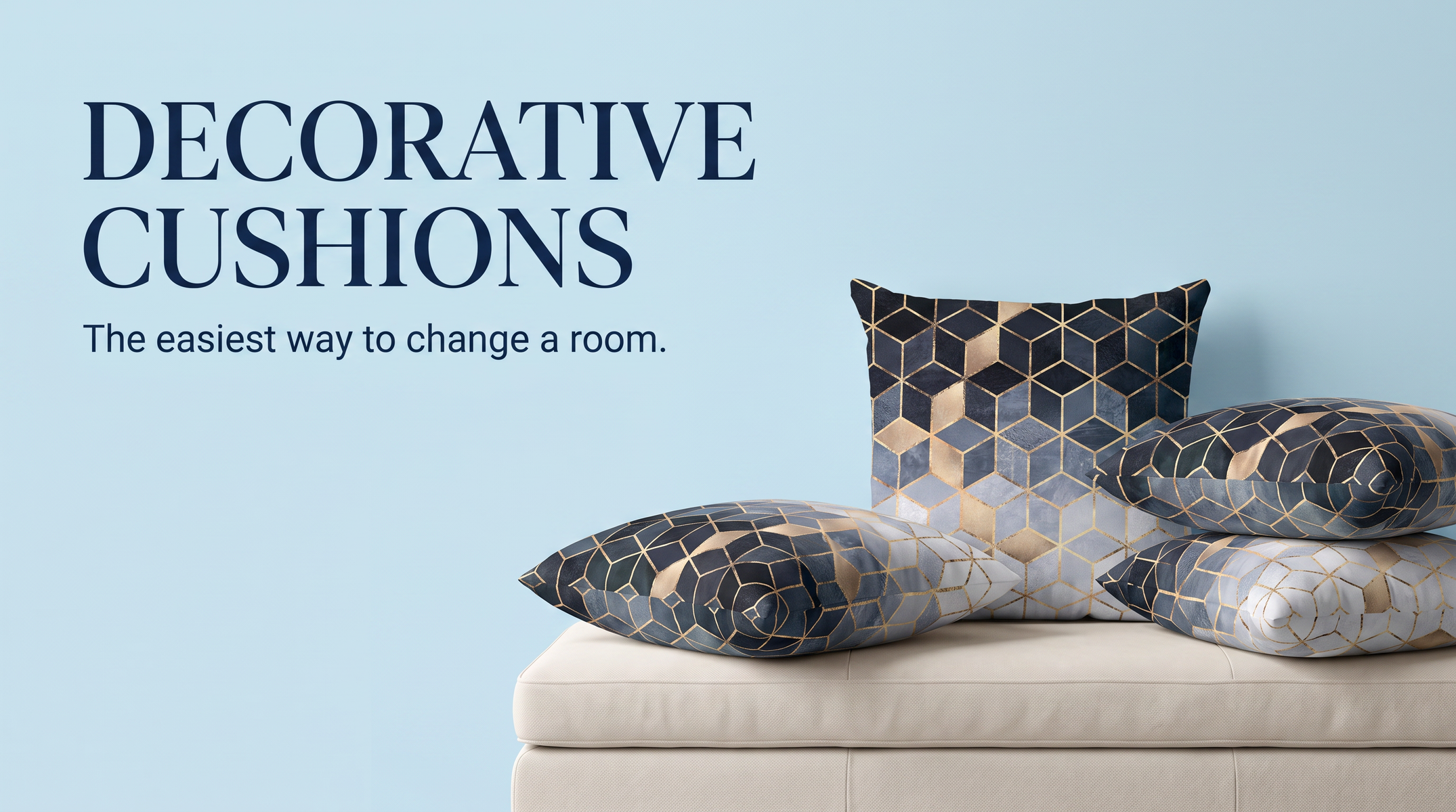Decorative Cushions hero banner - the easiest way to change a room