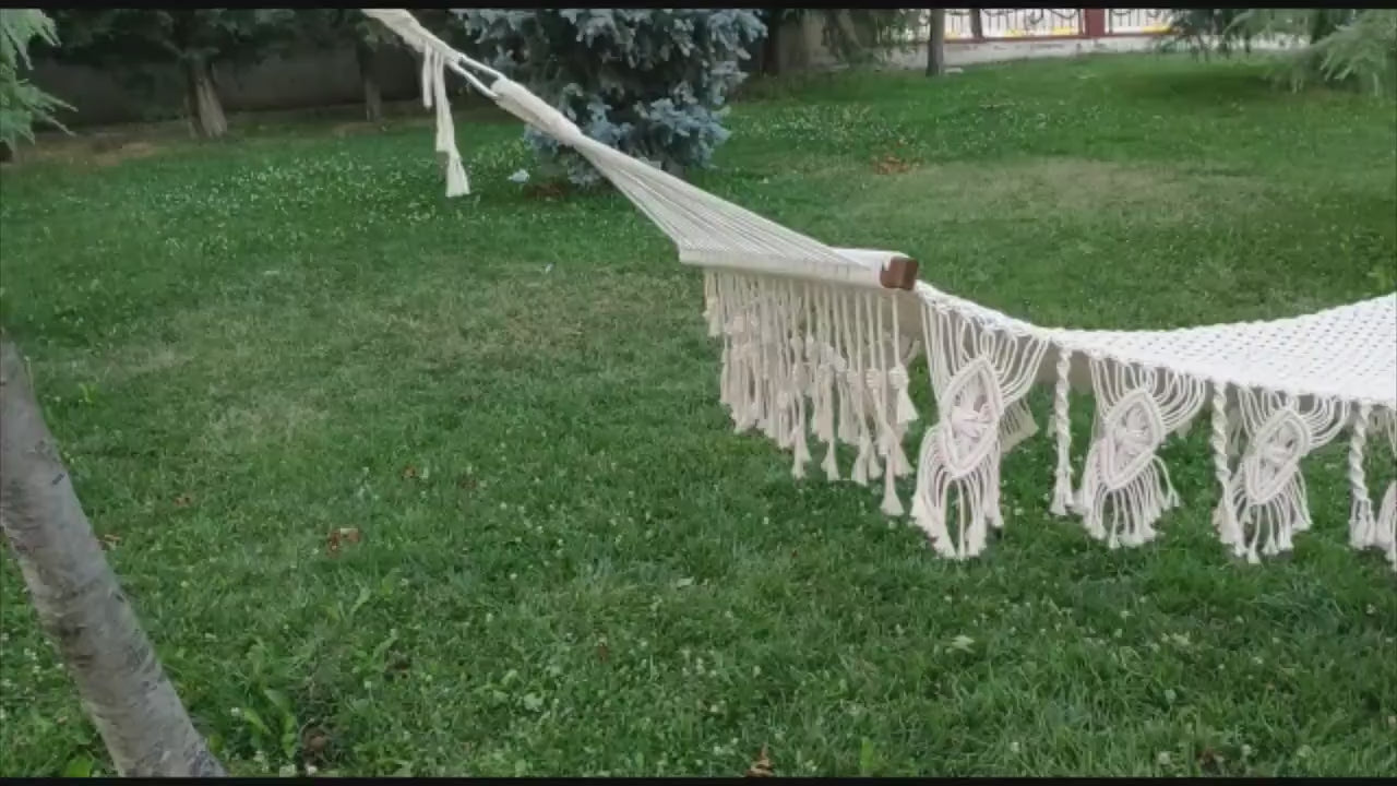 🌿Rola Macrame Hanging Hammock Chair – Boho Indoor & Outdoor Swing