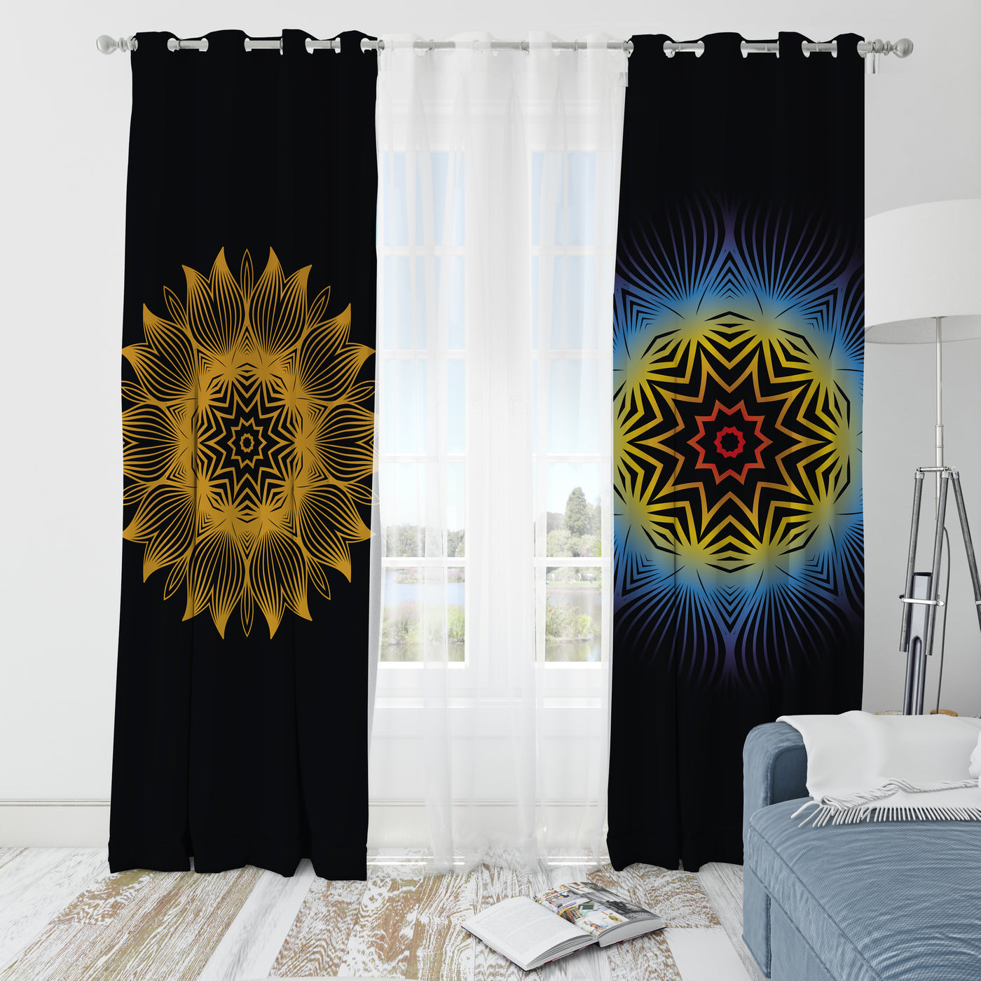 Flowers From Dark Curtain