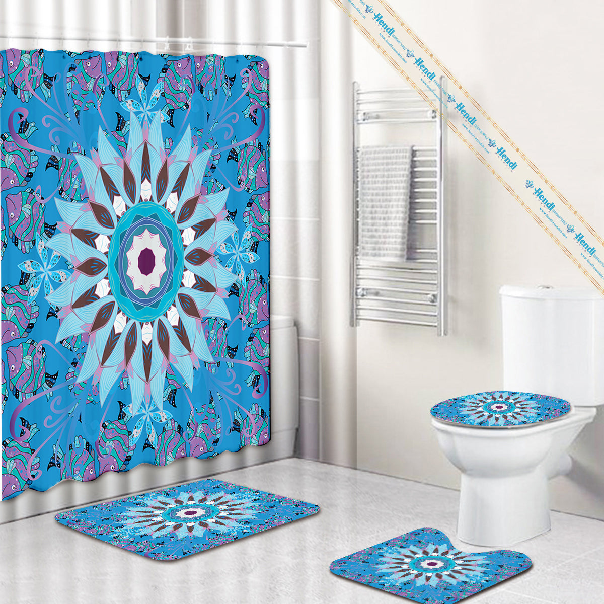 Blue Blossom Bath Mat Collection