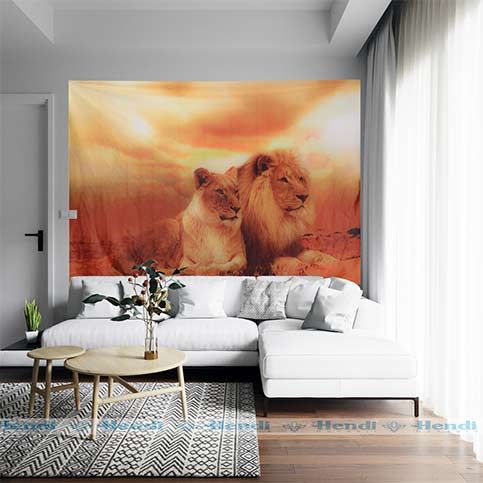 African Lion Tapestry