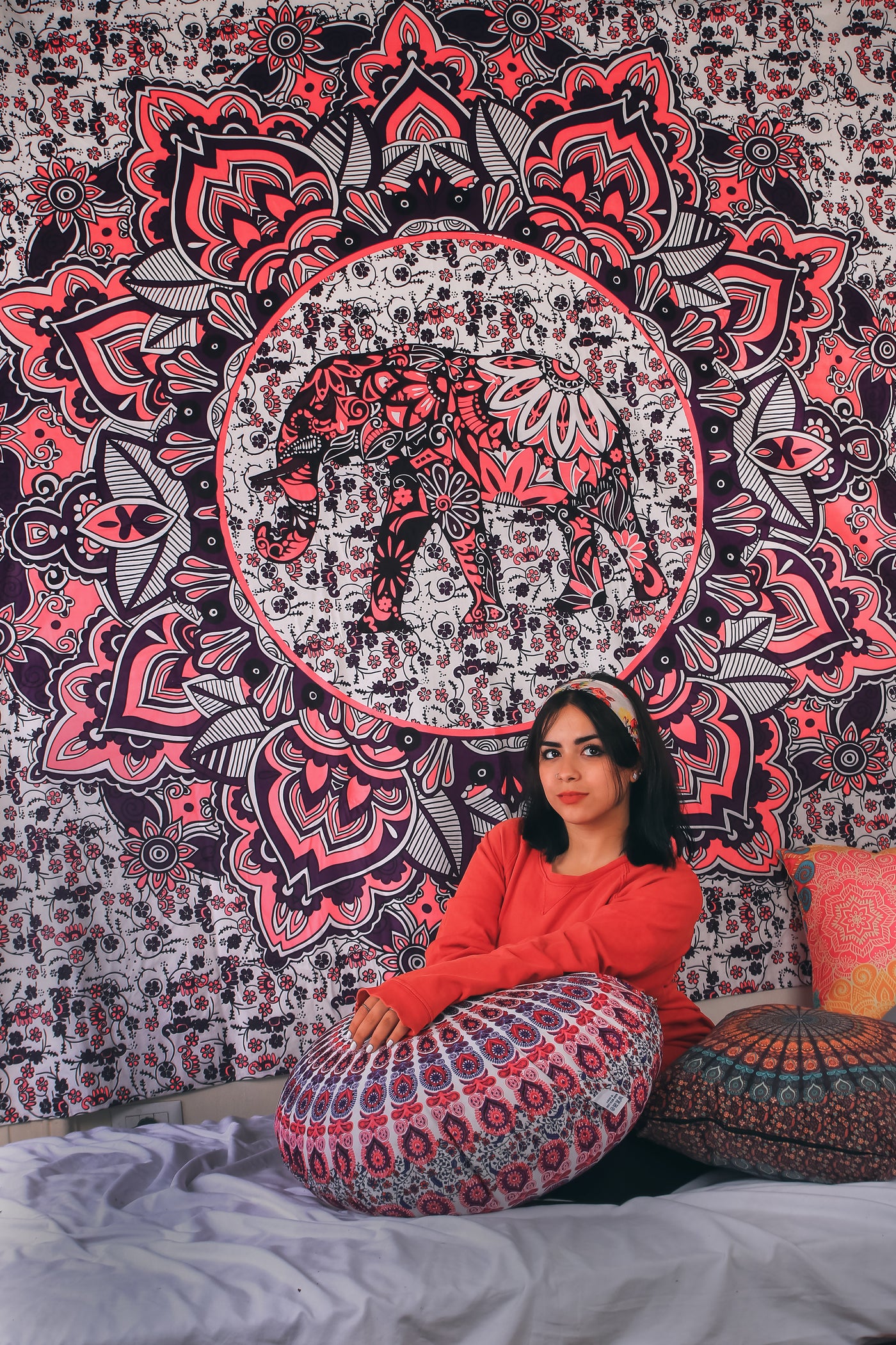 Holy Gala Elephant Pinky Tapestry